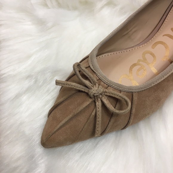 Sam Edelman Camel Suede Rosalyn Pointed Toe Flats - Picture 3 of 6